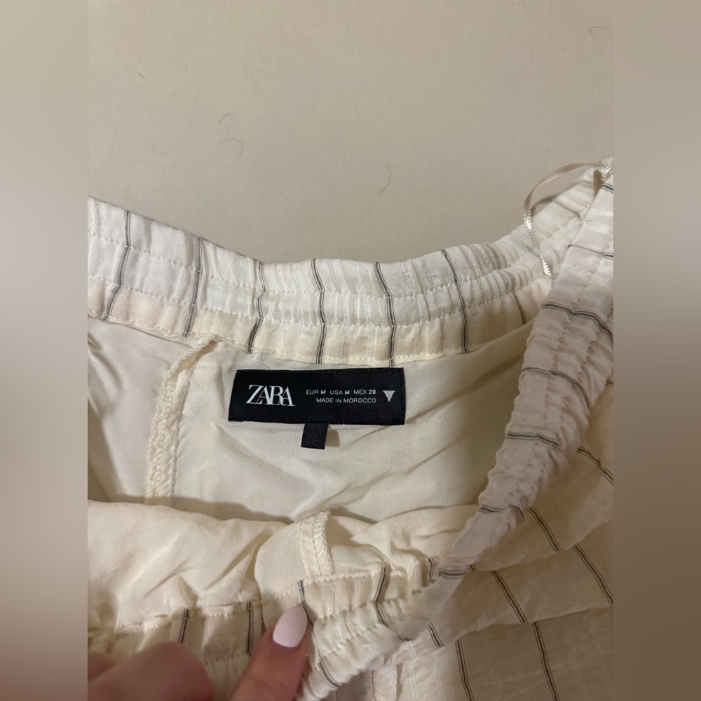 Zara Cream and Black Striped Shirt and short - Picture 13 of 16